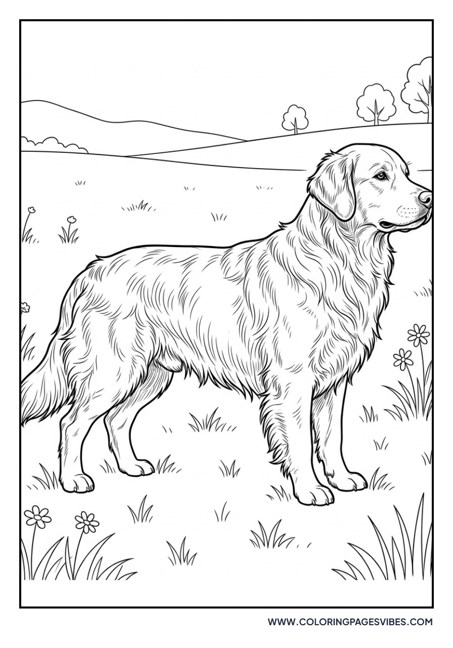 Realistic Adult Golden Retriever Standing