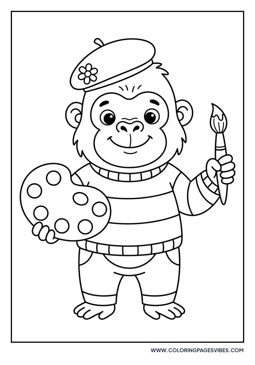 Artist Gorilla with Palette