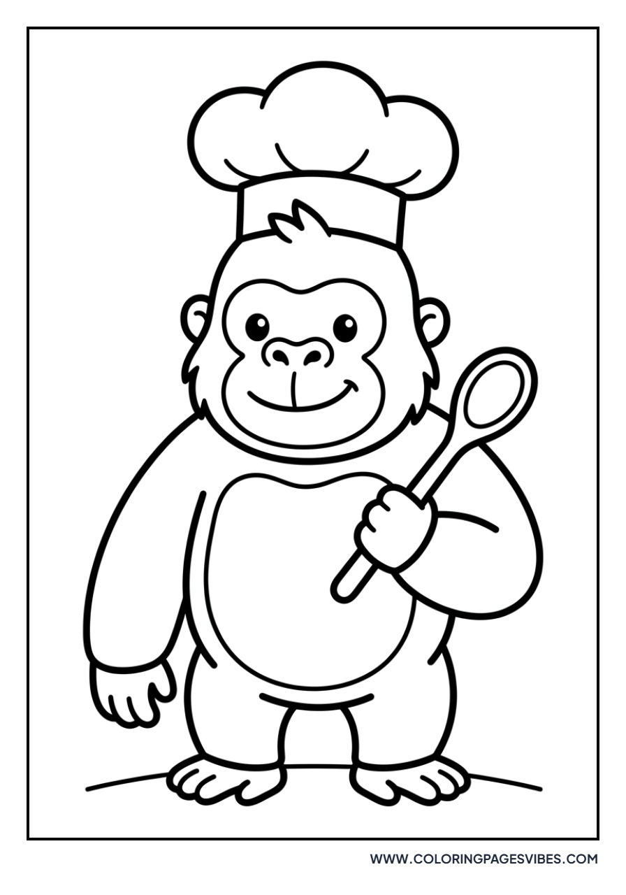Chef Gorilla with Toque