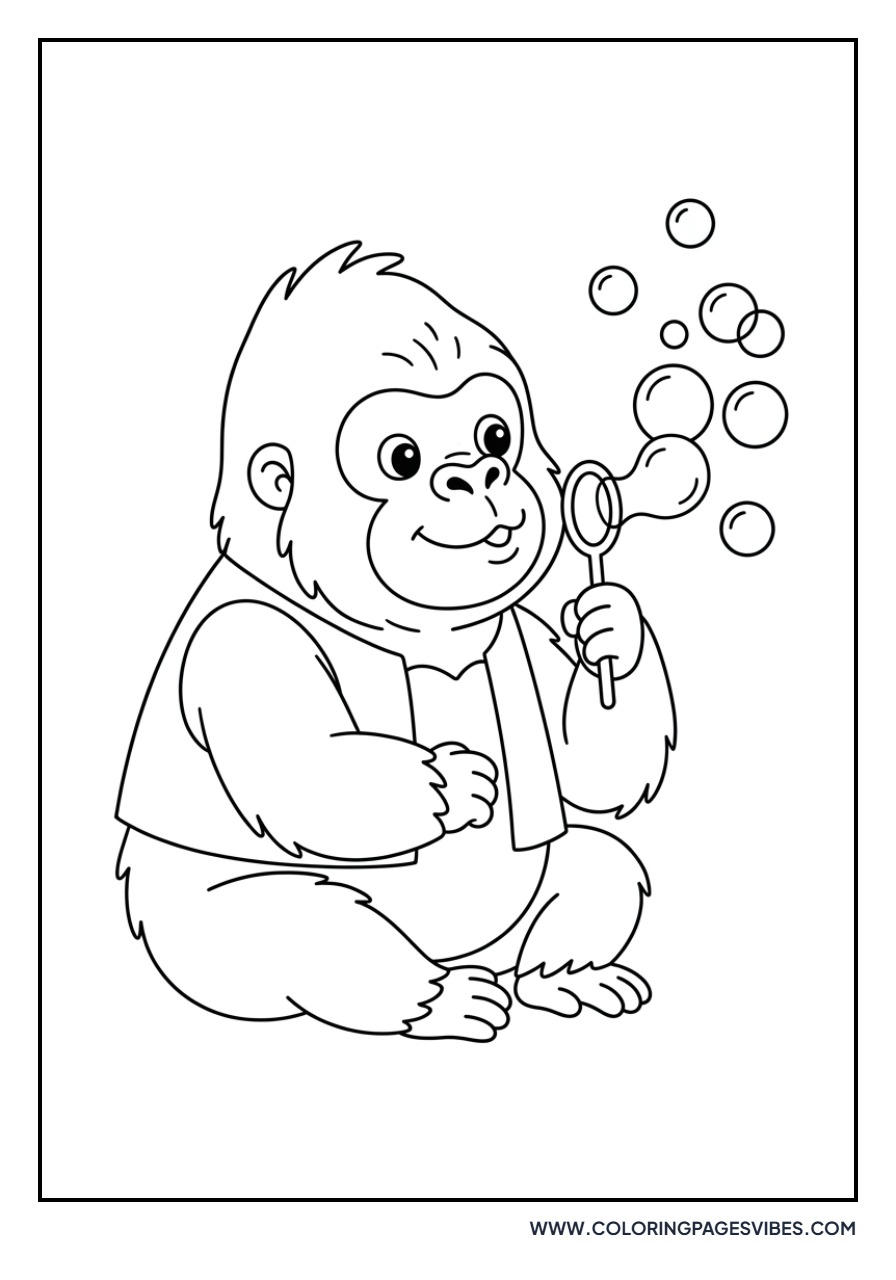 Gorilla Blowing Bubbles