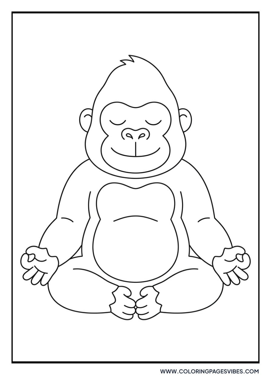 Gorilla Doing Yoga