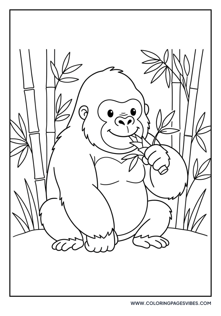Gorilla Eating Bamboo