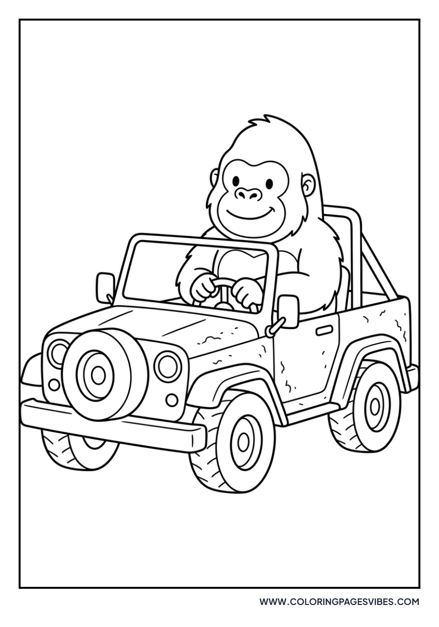 Gorilla in a Jeep