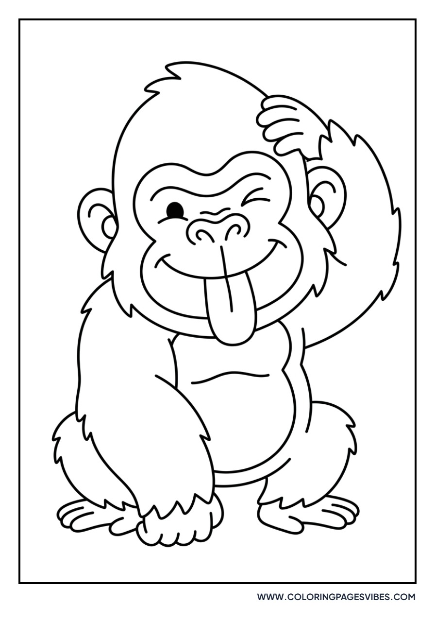 Gorilla Making a Silly Face