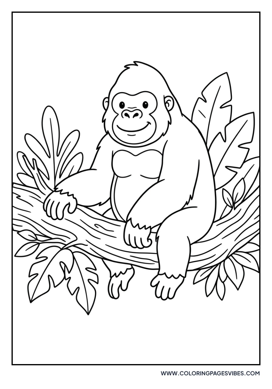 Gorilla on a Tree Branch