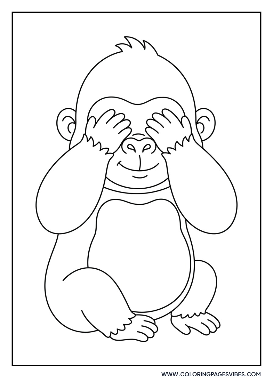 Gorilla Playing Peek-a-boo