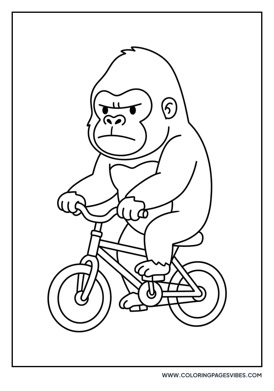 Gorilla Riding a Bicycle