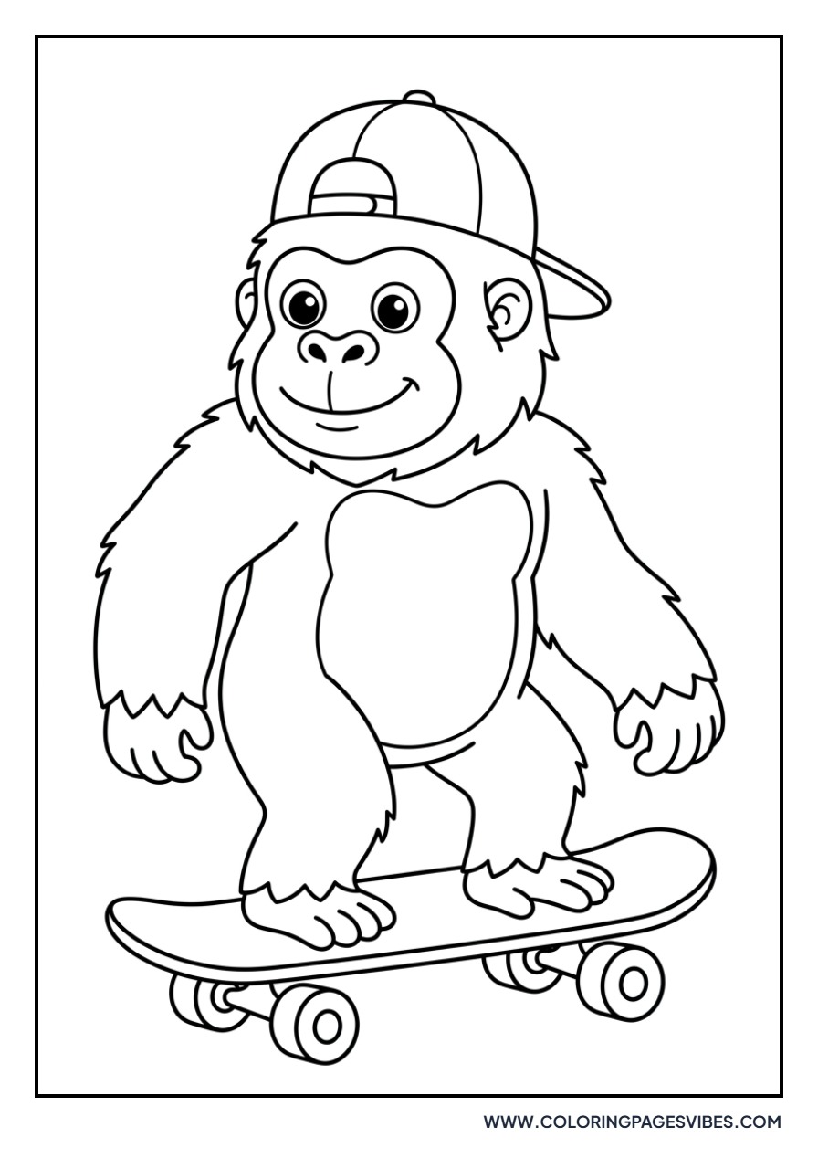Gorilla Skateboarder