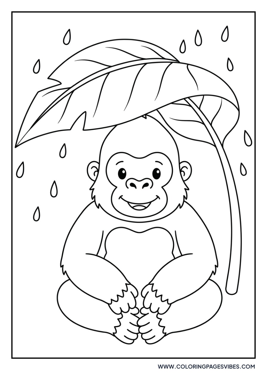 Gorilla Under an Umbrella