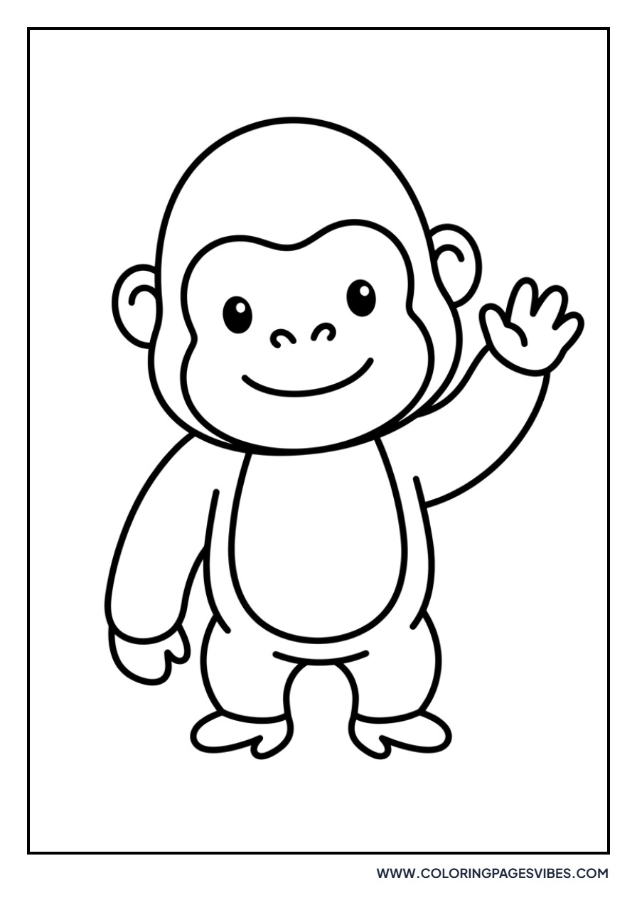 Gorilla Waving Goodbye