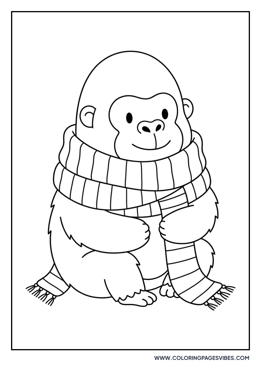 Gorilla Wearing a Scarf