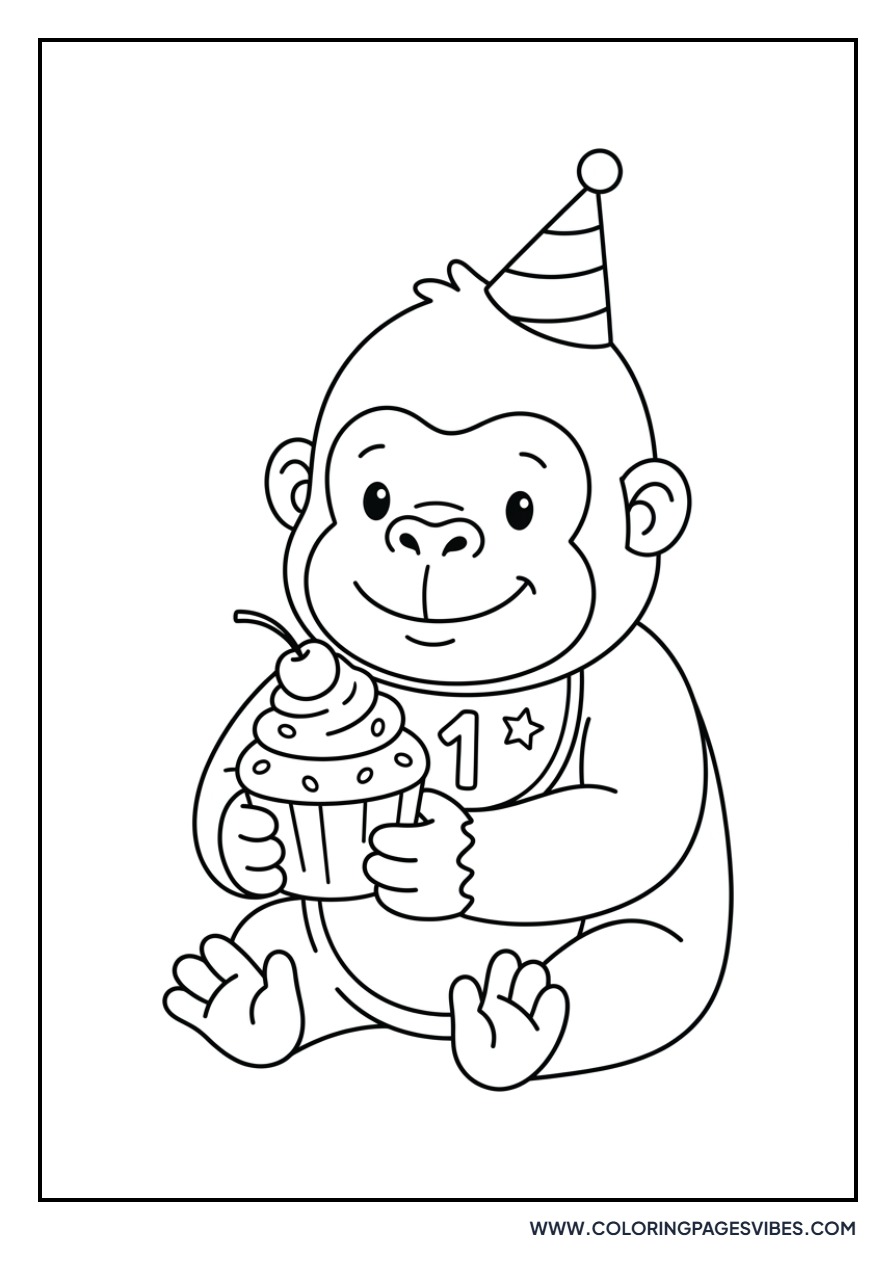 Gorilla with a Cupcake
