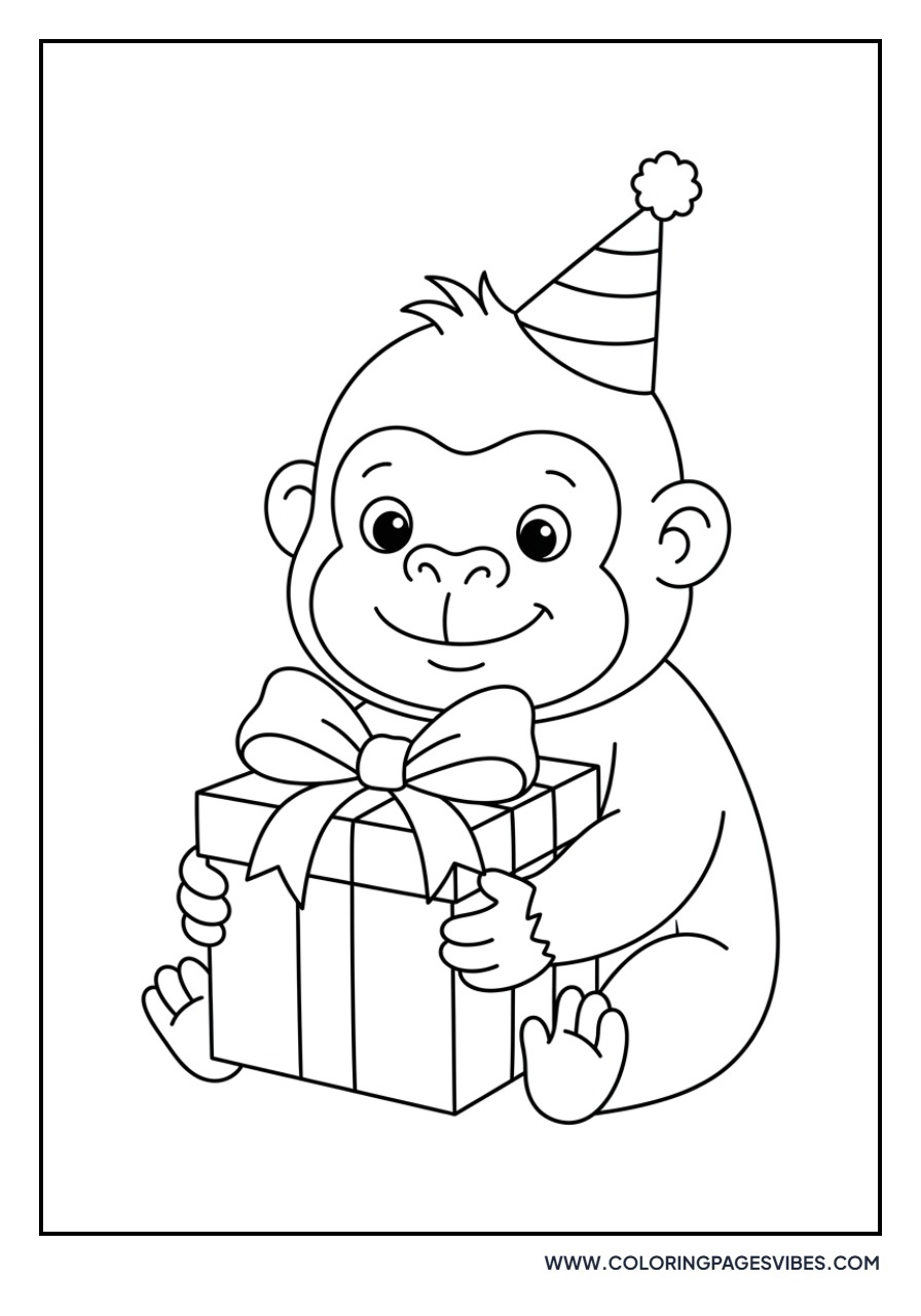 Gorilla with a Gift Box