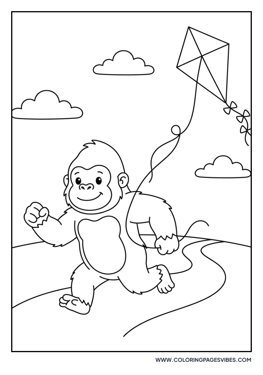 Gorilla with a Kite