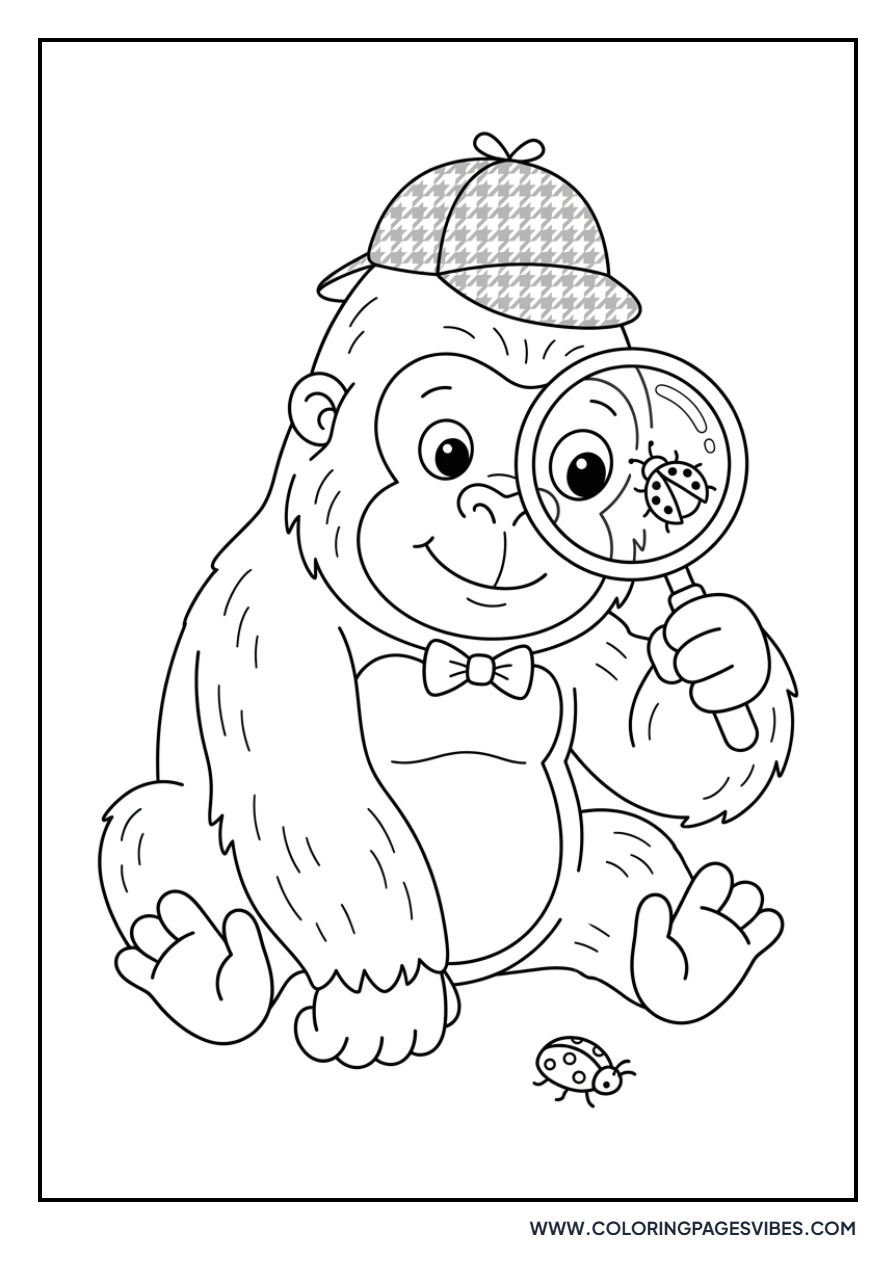 Gorilla with a Magnifying Glass