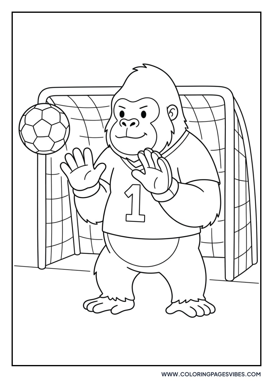 Gorilla with a Soccer Goal