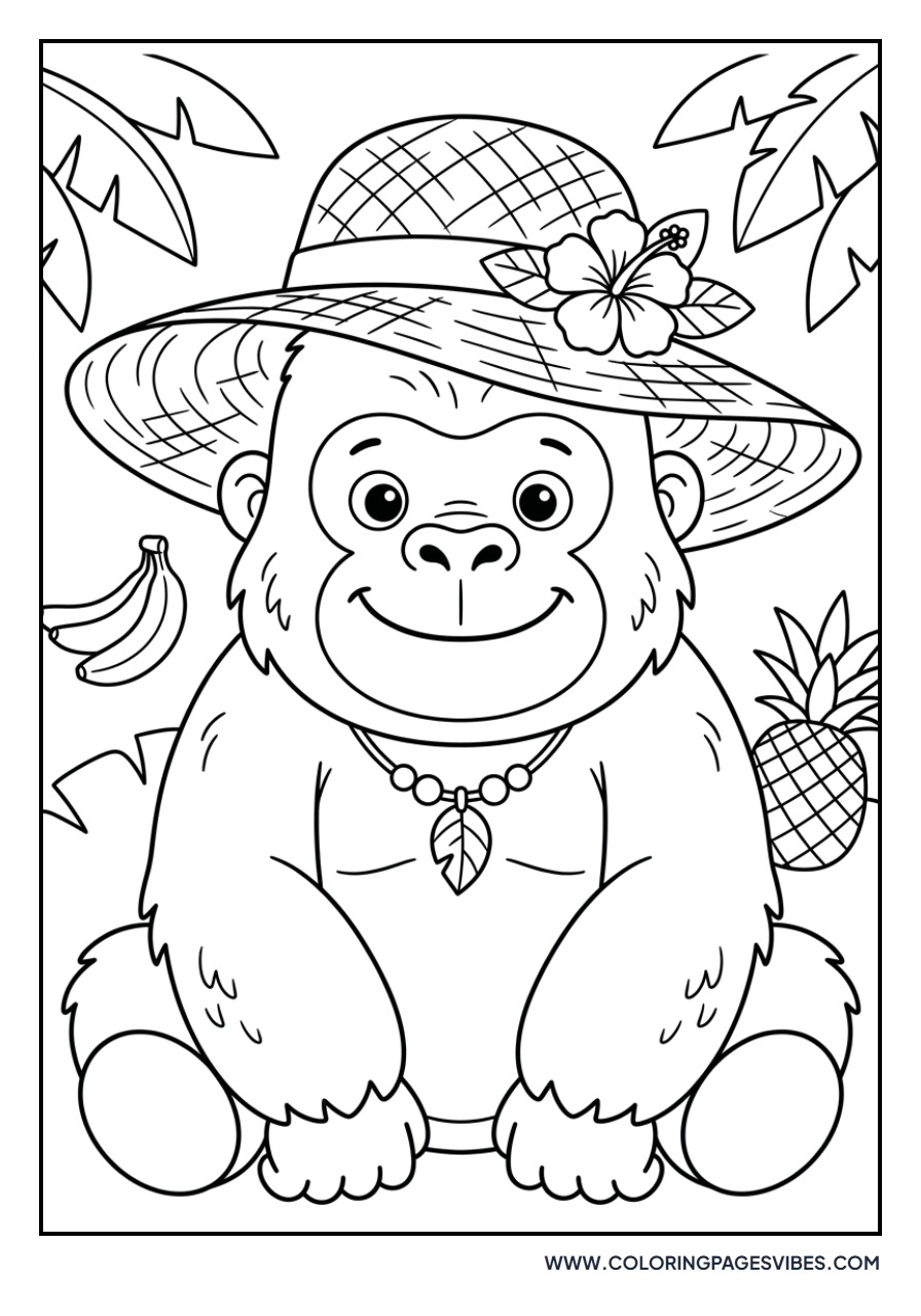Gorilla with a Straw Hat
