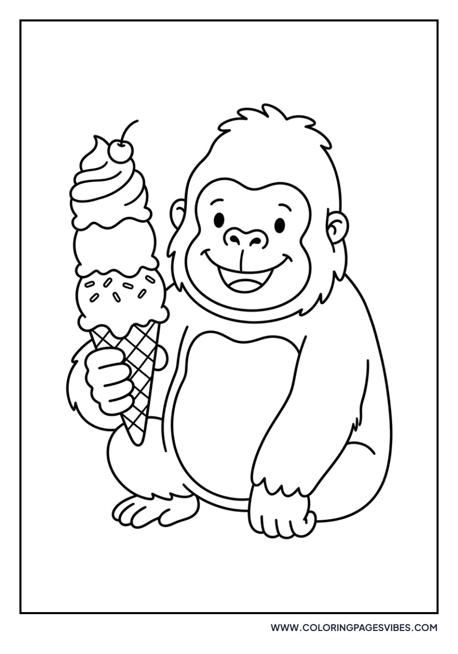 Gorilla with Ice Cream