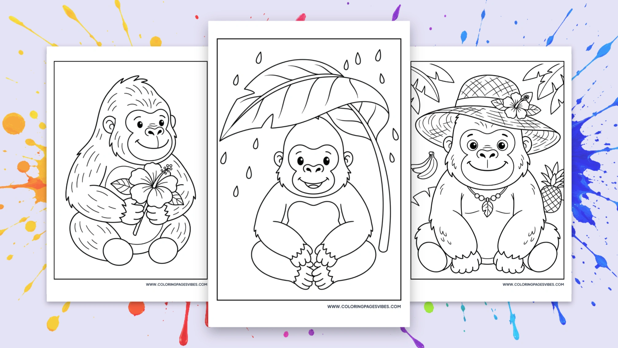 80+ Gorilla Coloring Pages (Free Printable PDFs)