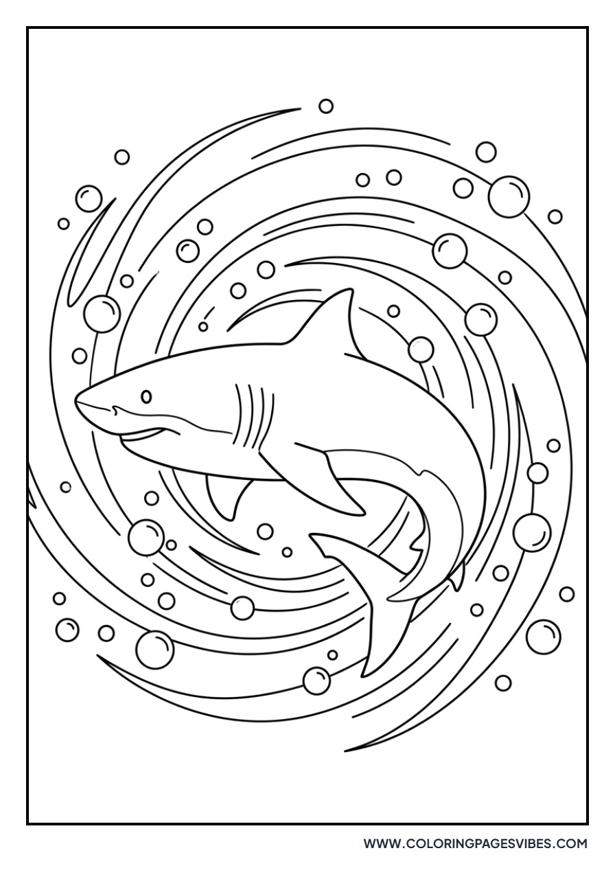 Great White Shark in a Vortex