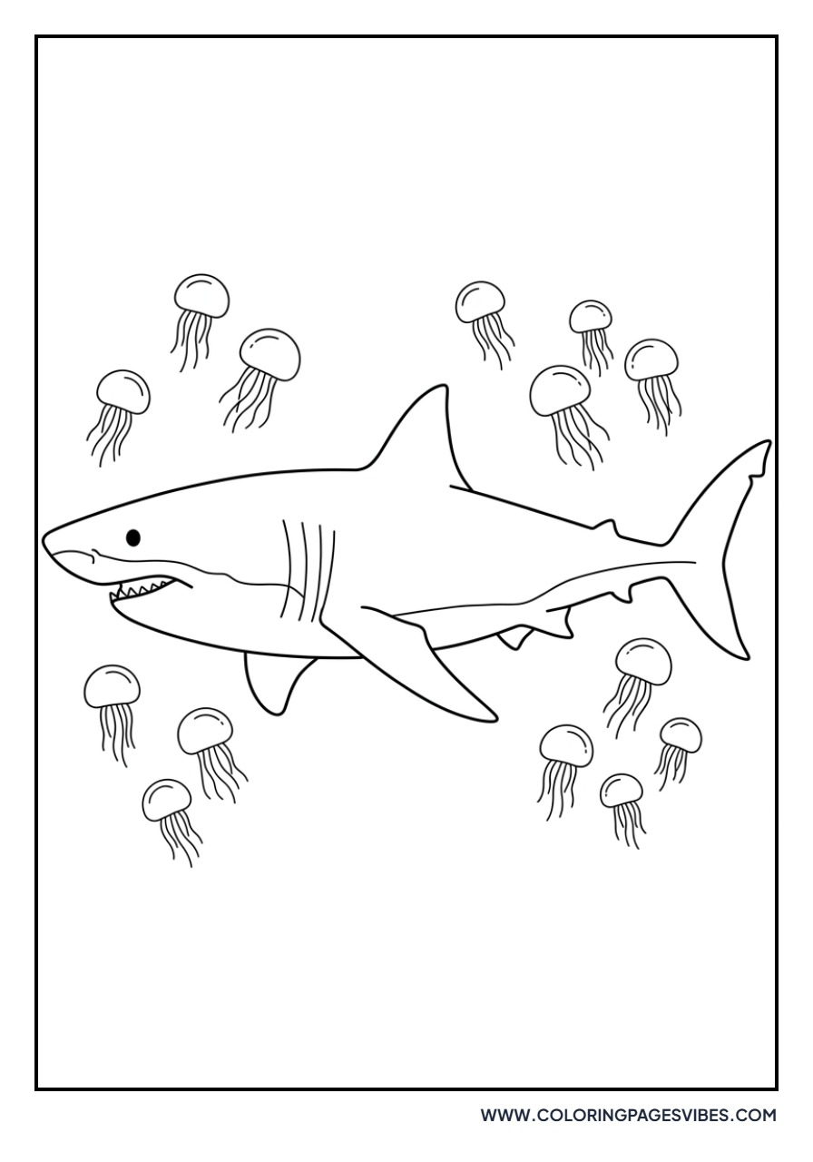Great White Shark in the Abyss