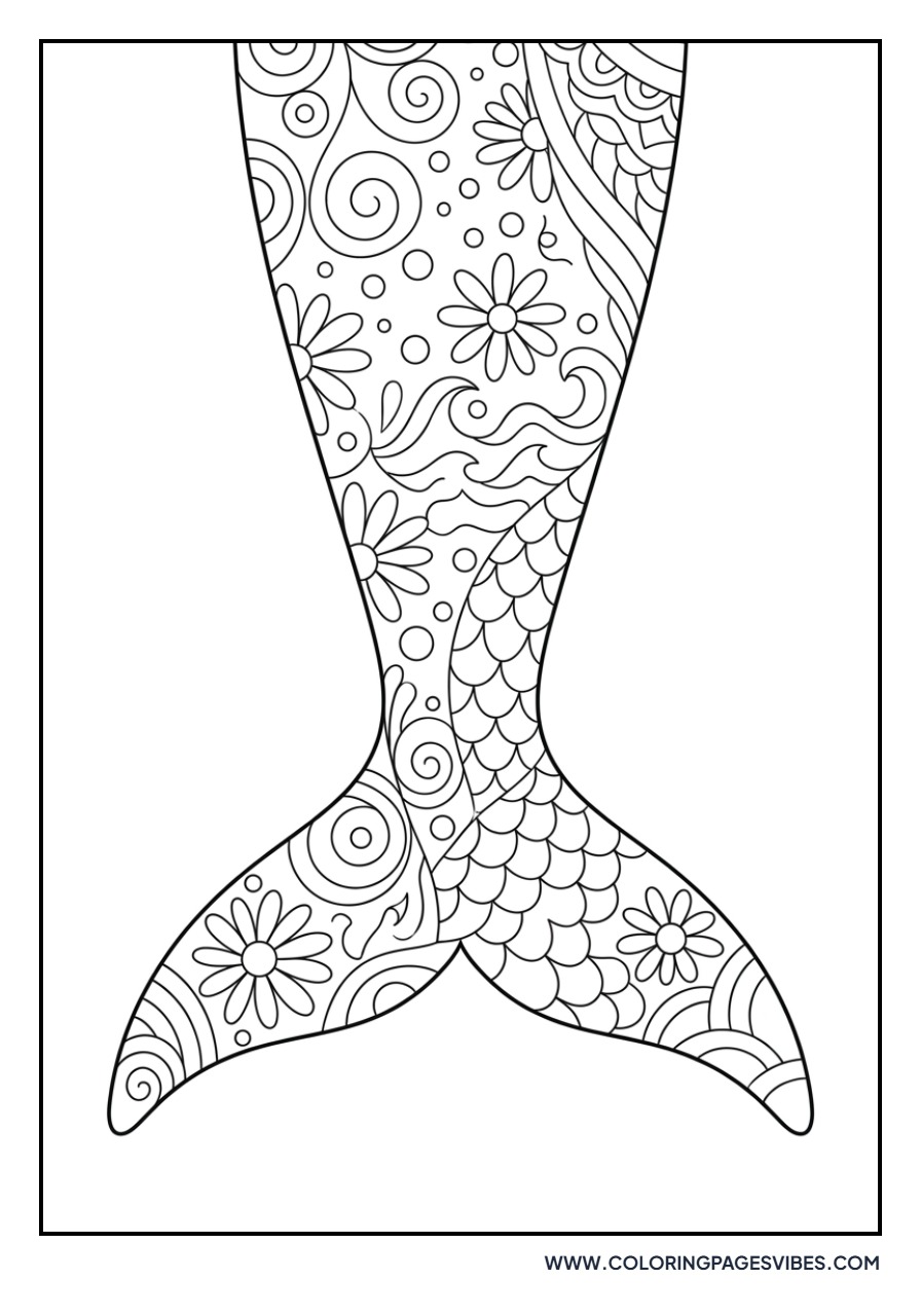 Great White Shark Zentangle Tail