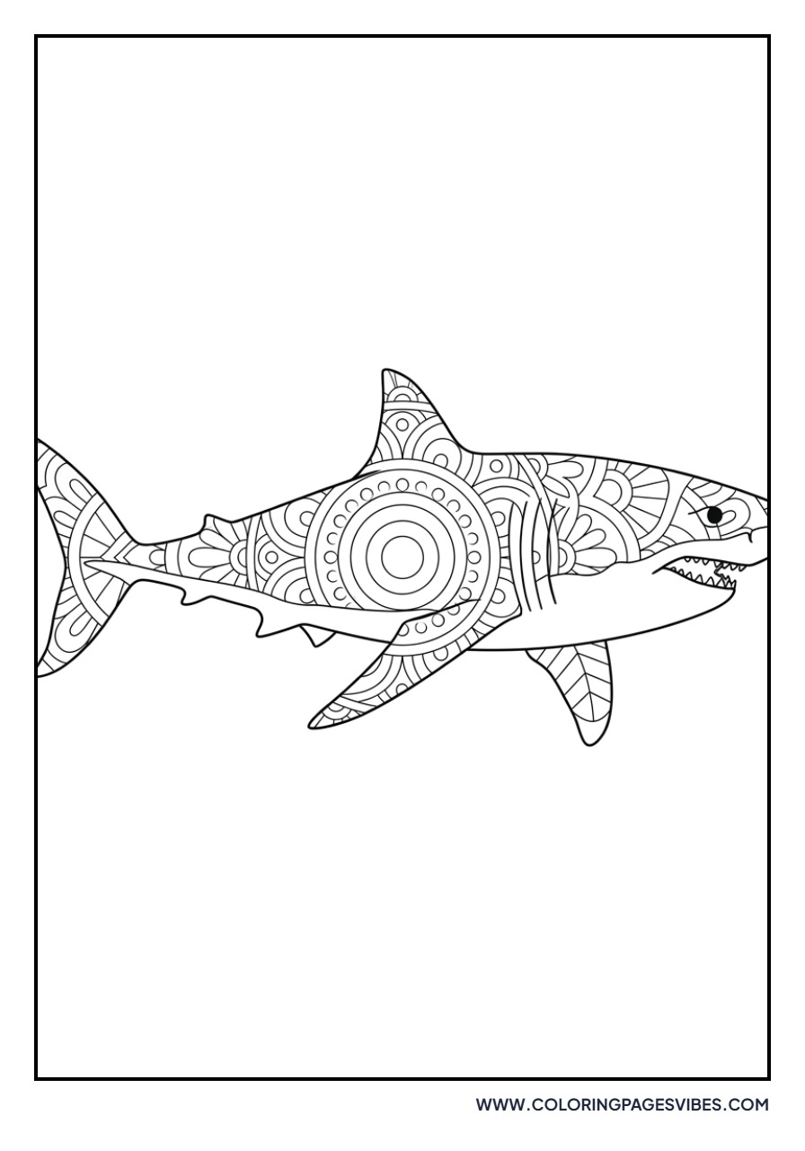 Mandala Great White Shark