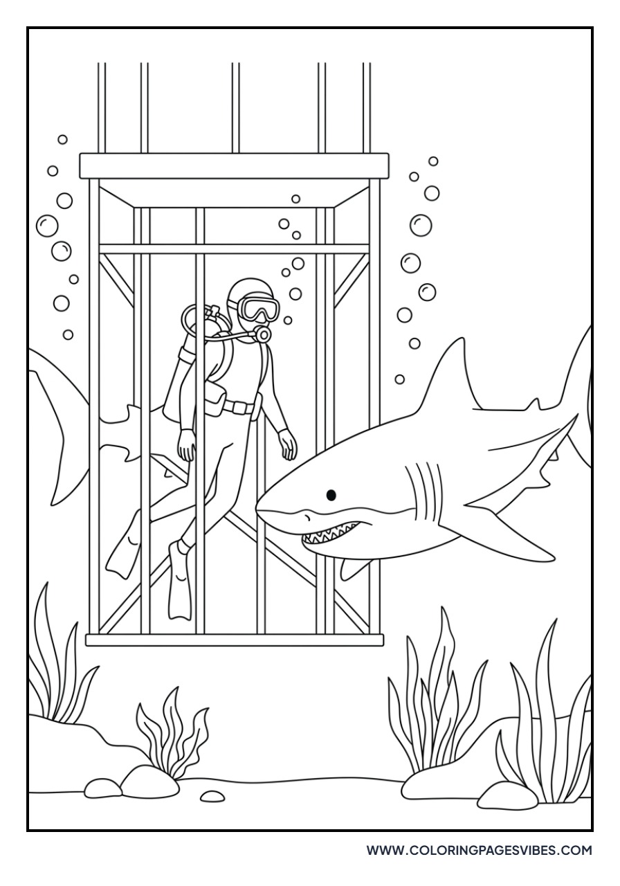 Shark and Scuba Diver