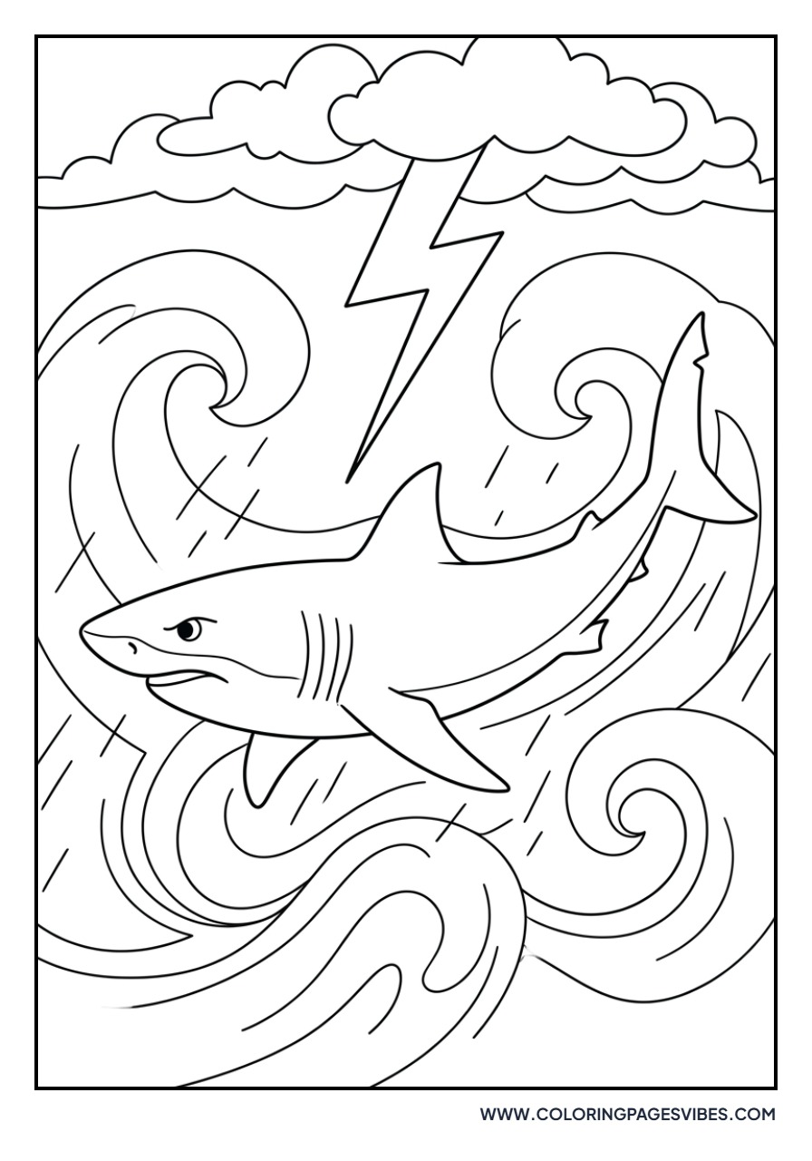 Shark in a Stormy Sea