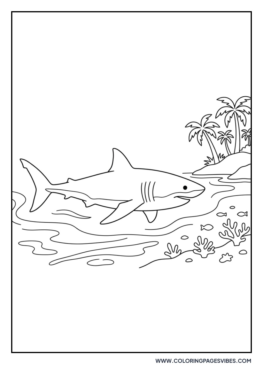 Shark Near an Island