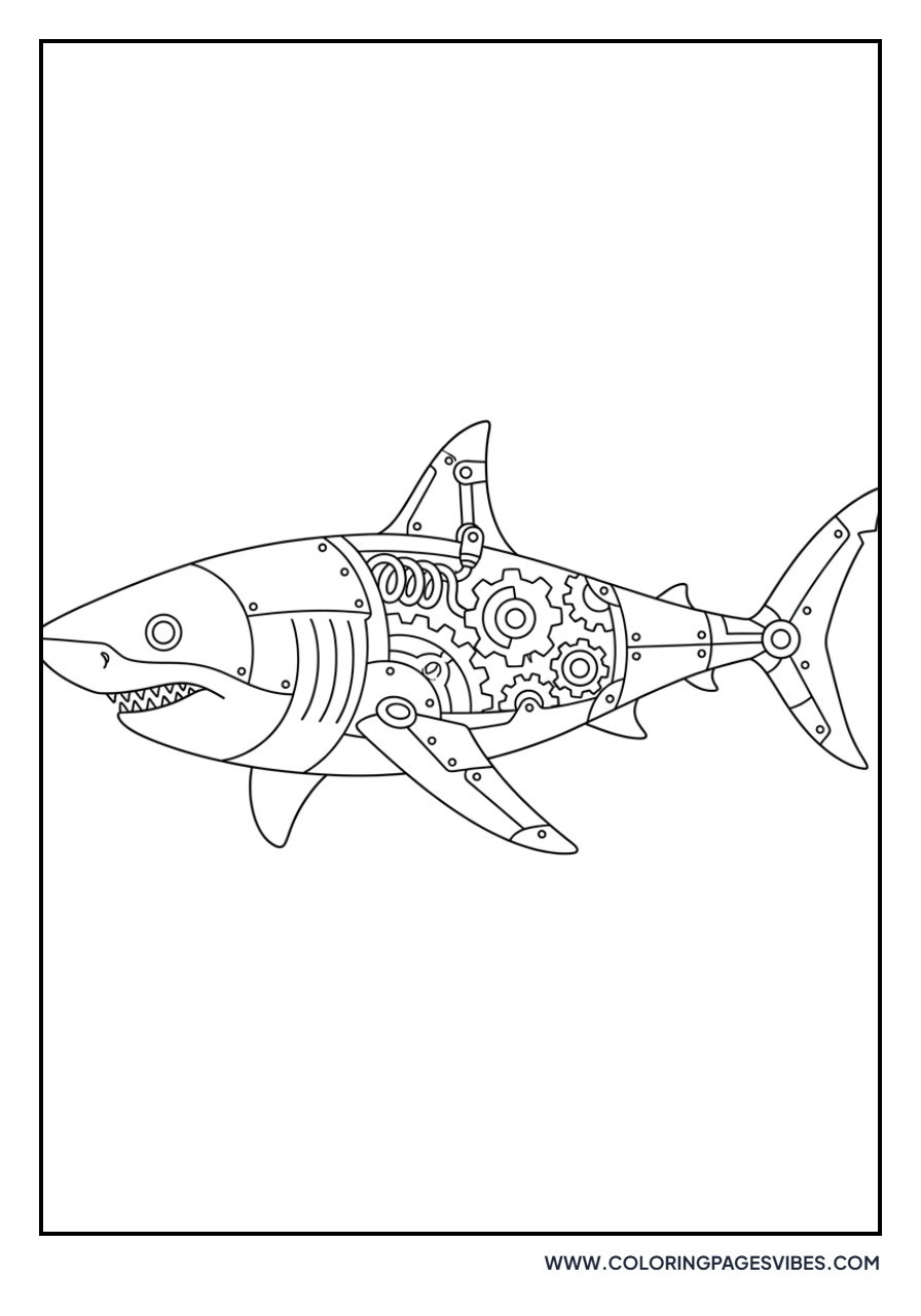 Steampunk Great White Shark