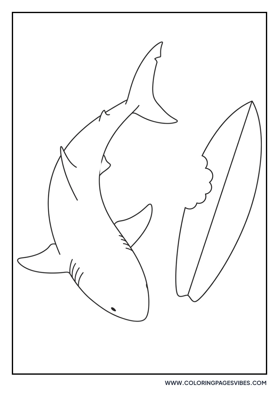 Surfboard with Shark Bite