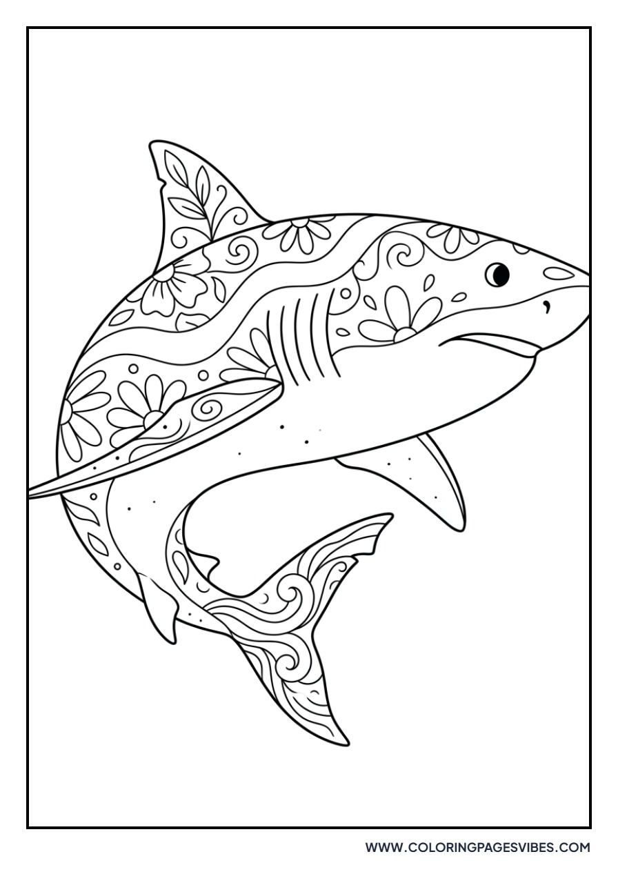 Zentangle Great White Shark