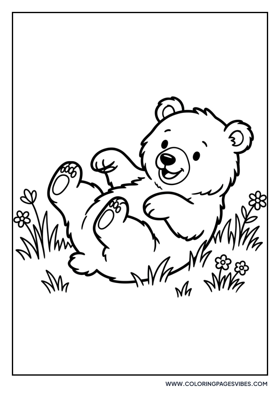 Cute Grizzly Cub Playing