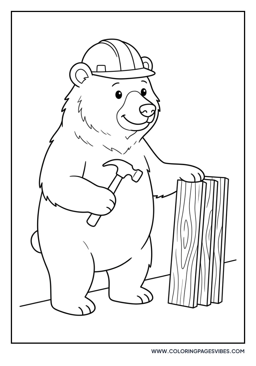 Grizzly Bear Construction Worker