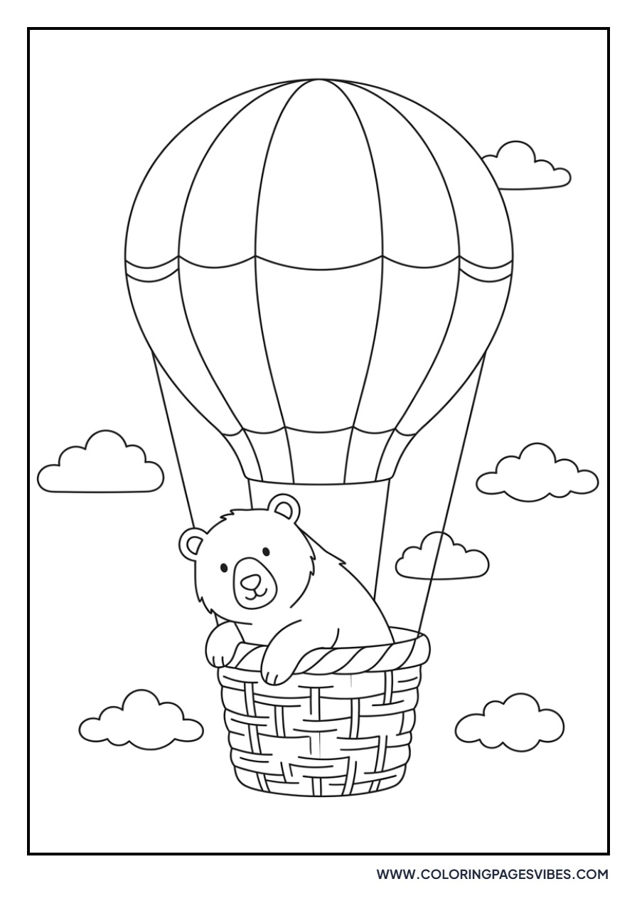Grizzly Bear in a Hot Air Balloon