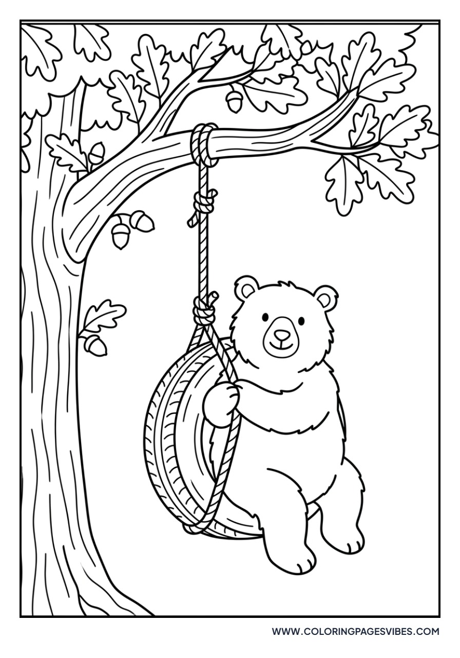 Grizzly Bear on a Swing