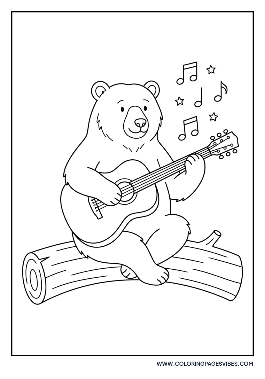 Grizzly Bear Playing Guitar