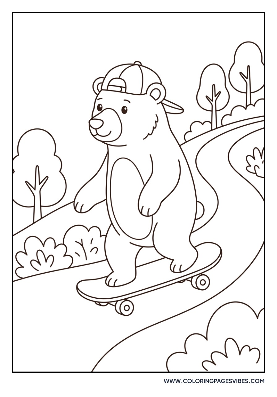 Grizzly Bear Skateboarding