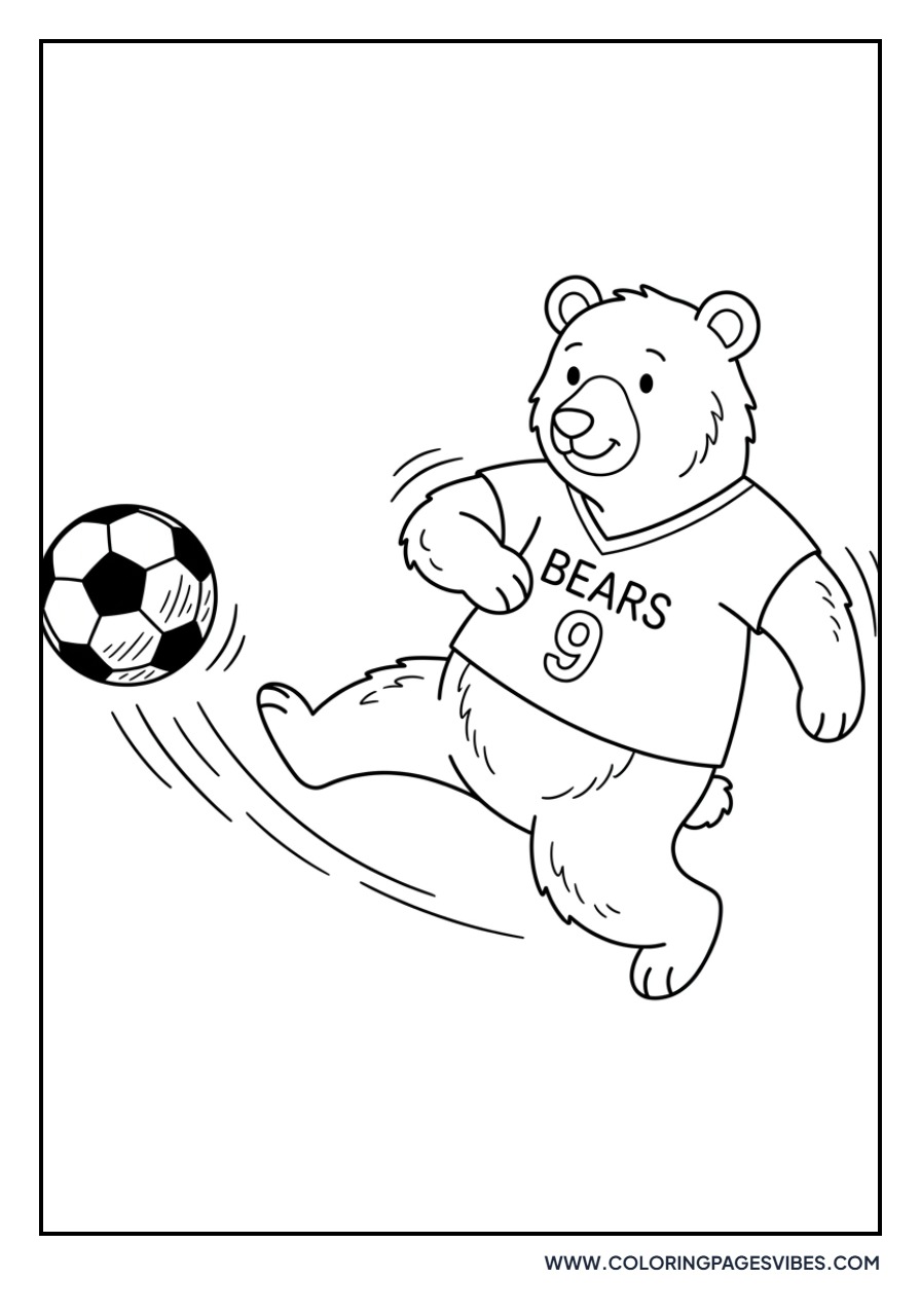 Grizzly Bear Soccer Player