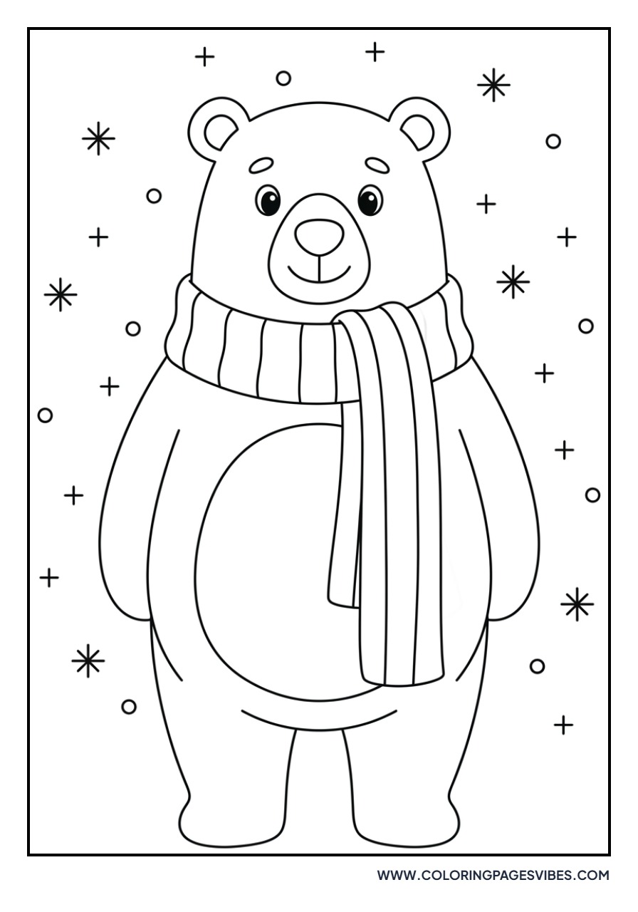 Grizzly Bear Wearing a Scarf