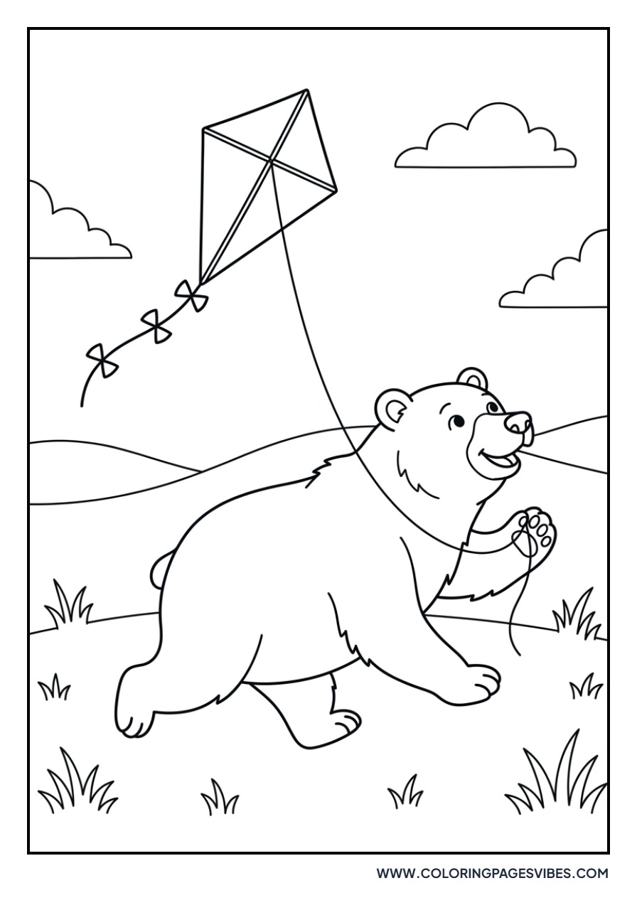 Grizzly Bear with a Kite