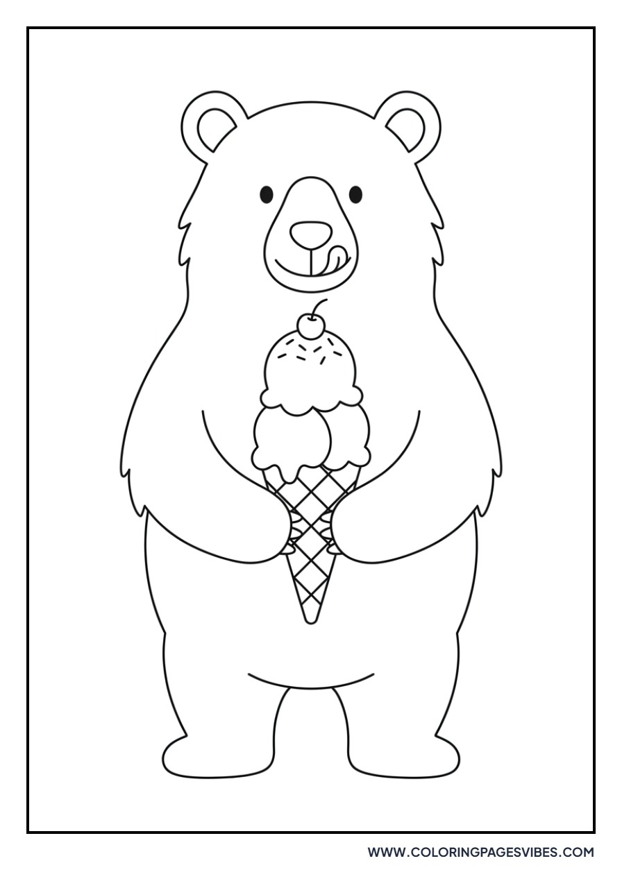 Grizzly Bear with an Ice Cream