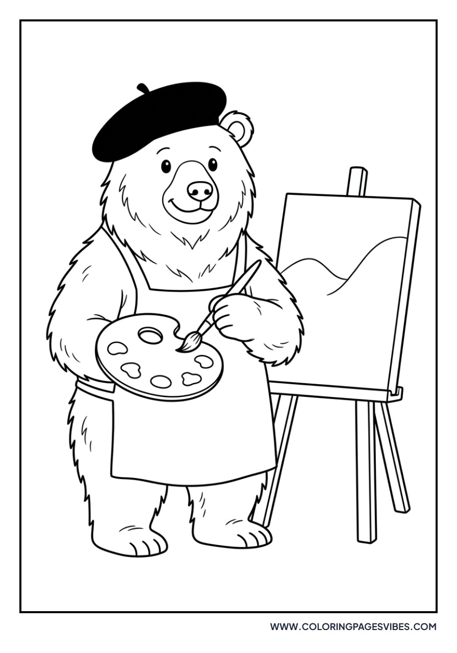 Grizzly Bear with Beret