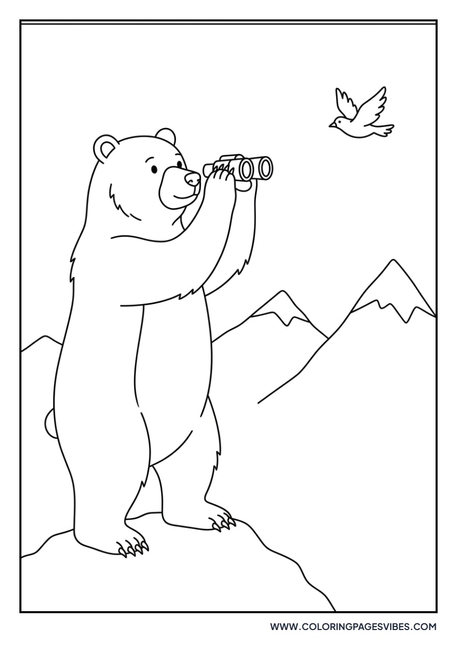 Grizzly Bear with Binoculars