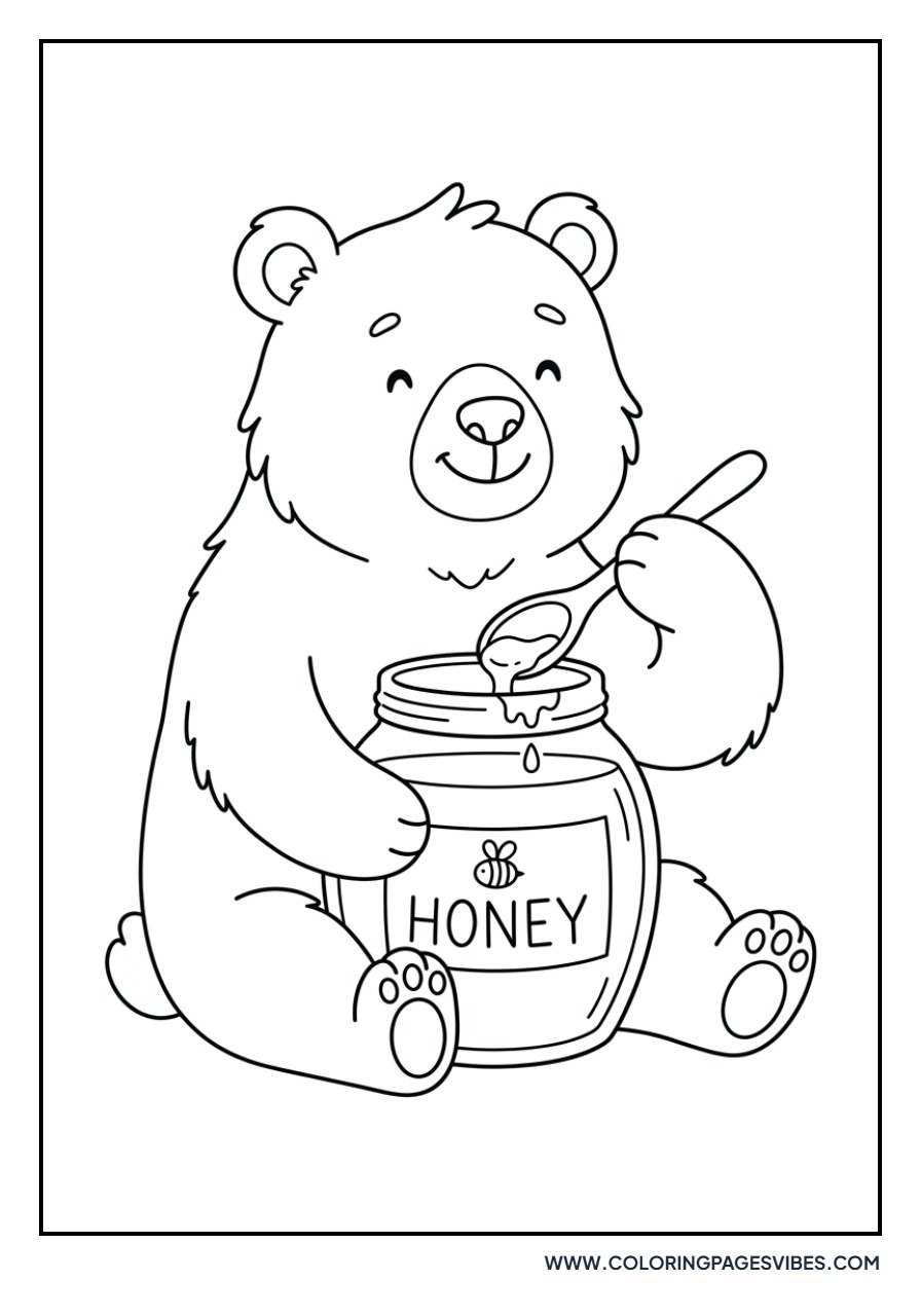 Grizzly Bear with Honey Jar