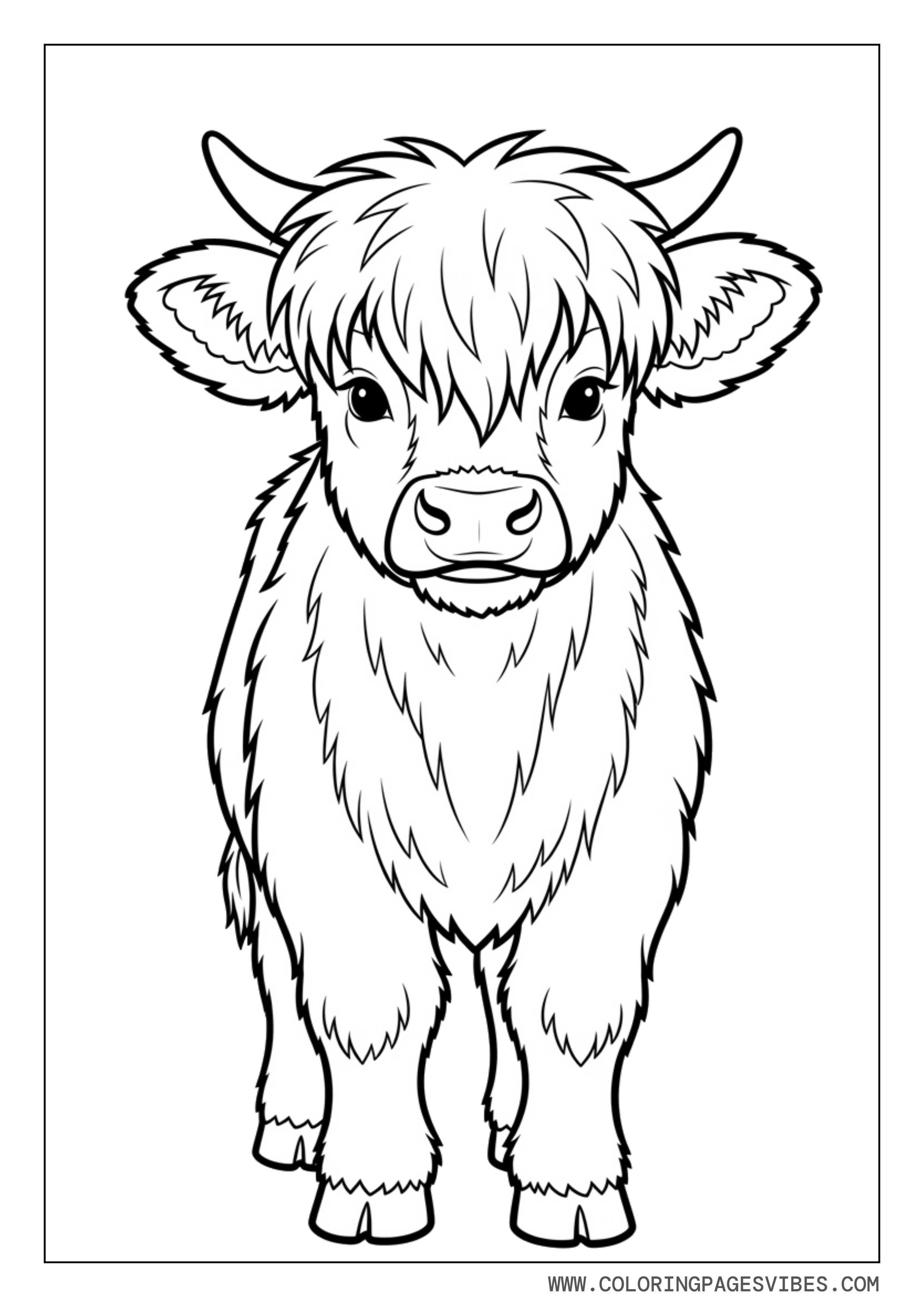 Standing Highland Cow Calf