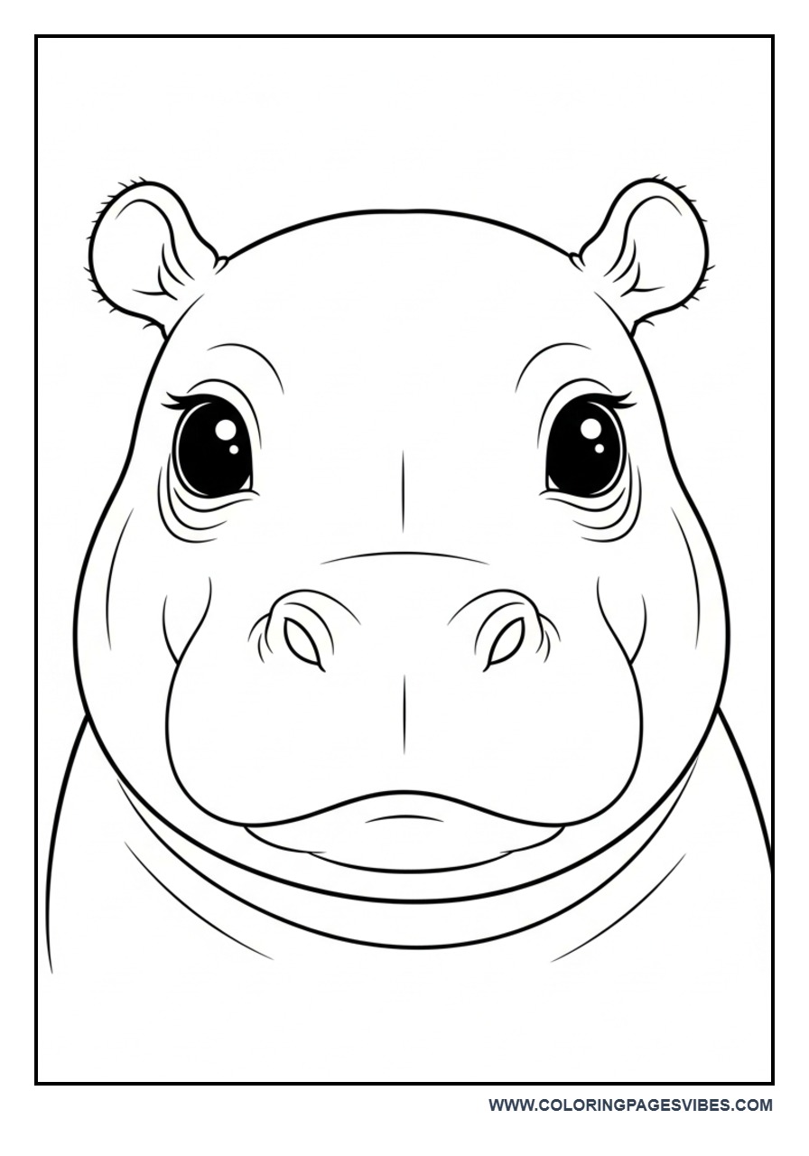 Baby Hippo with Big Eyes