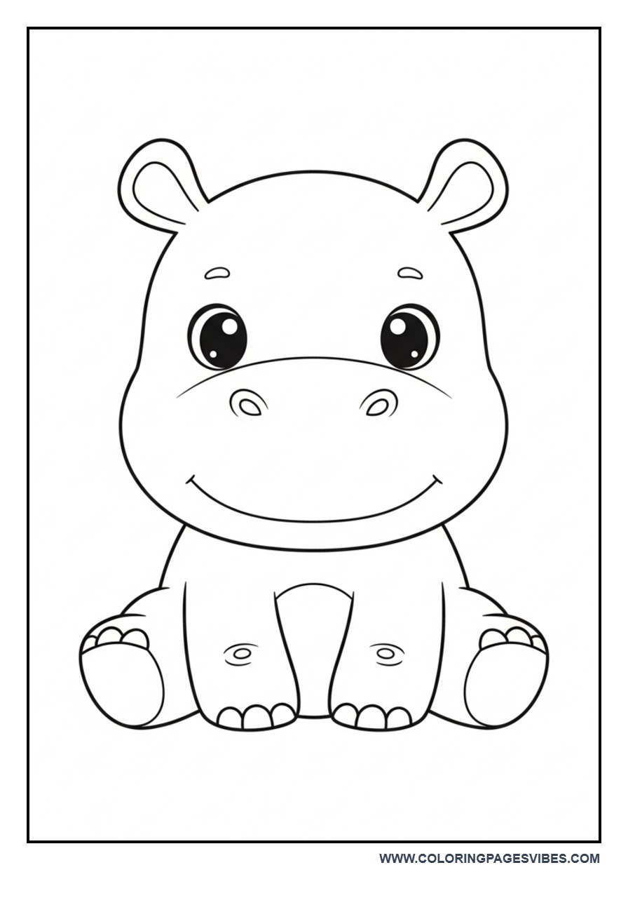 Cute Smiling Baby Hippo