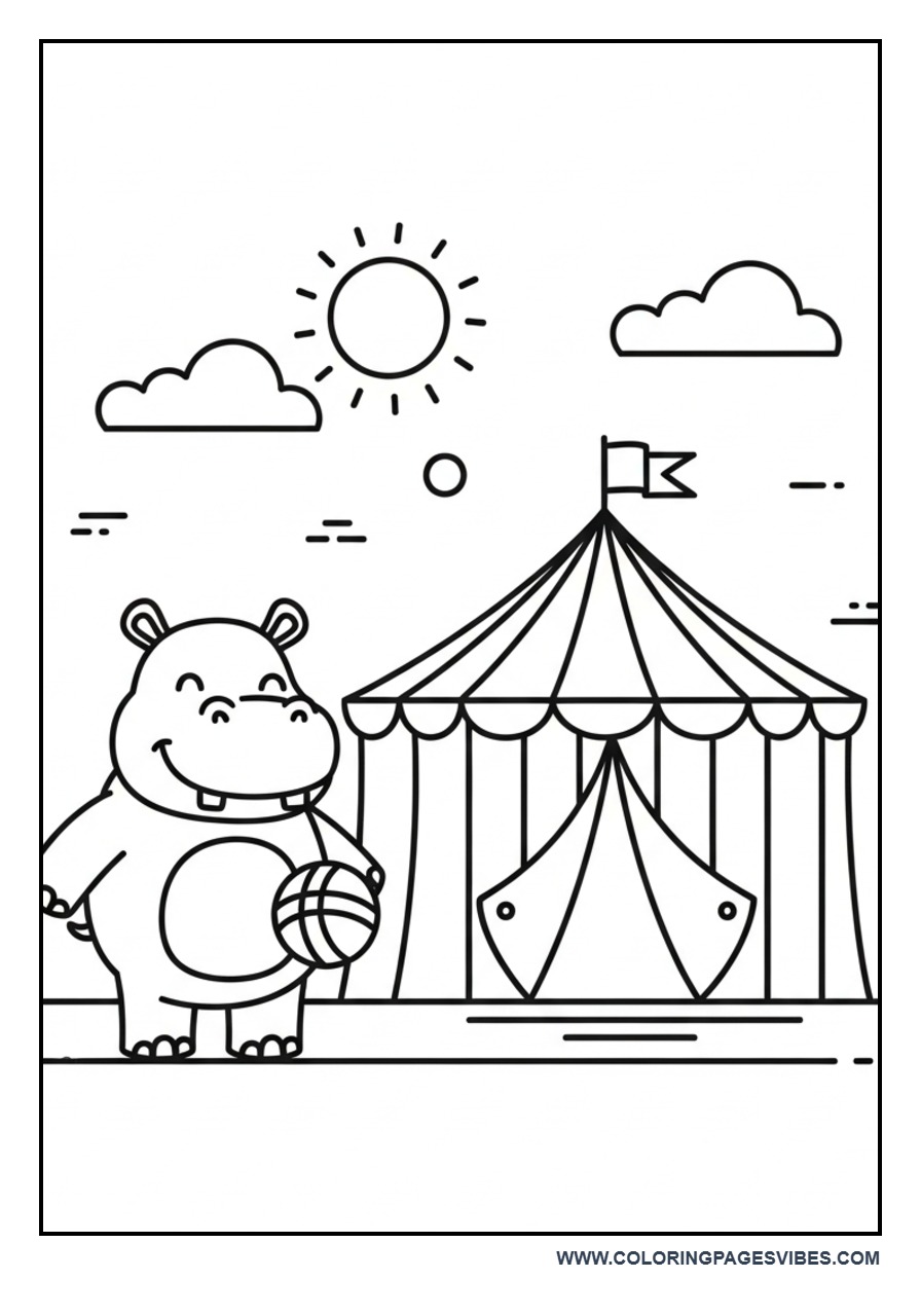 Hippo at Circus Tent
